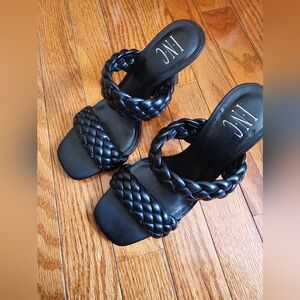 Black braided sandals